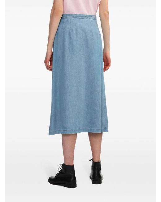 A.P.C. Blue High-rise Denim Skirt