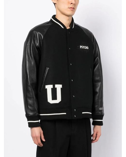 Undercover Black X Psycho Patch Bomber Jacket for men