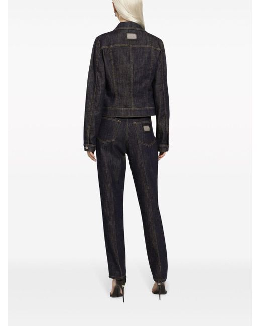 Veste en jean à logo appliqué Dolce & Gabbana en coloris Black