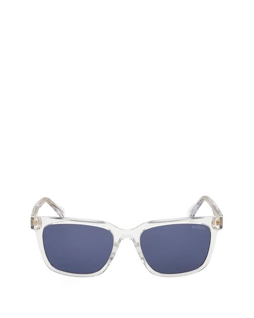 GUESS EYEWEAR Blue Rectangle-Frame Sunglasses for men