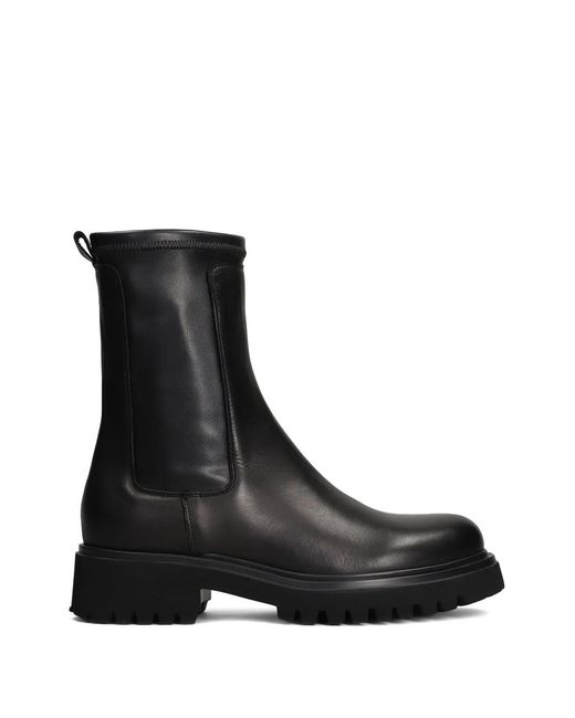 Julie Dee Black Lug-Sole Chelsea Boots