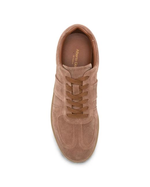 Alberto Gozzi Brown Baskets En Daim À Empiècements for men