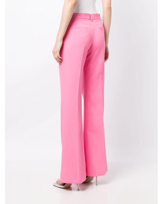 ERMANNO FIRENZE Pink Mid-rise Flared Trousers
