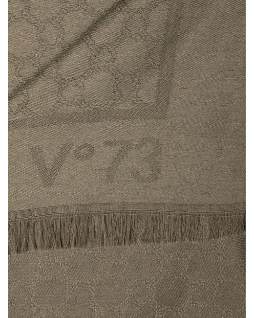 V73 Brown Logo-Pattern Scarf