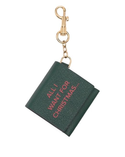 Anya Hindmarch Green Matchstick-Appliqué Leather Keyring