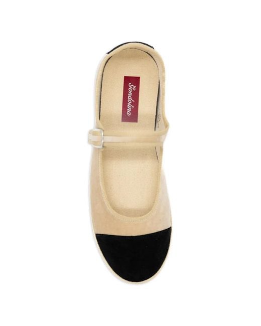 Gondolina Natural Damier Mary Jane Ballet Flats