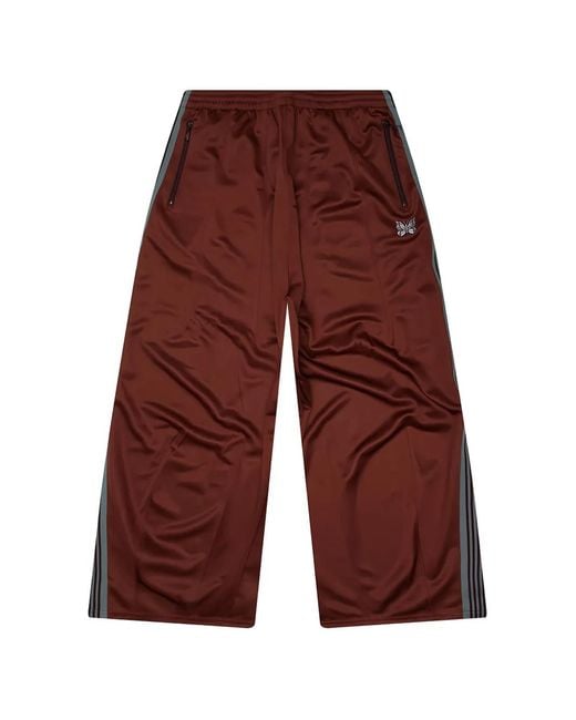 Needles Red Poly Smooth H.D. Side-Stripe Track Pants for men