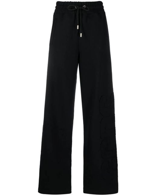 Gcds Black Appliqué Logo Track Pants