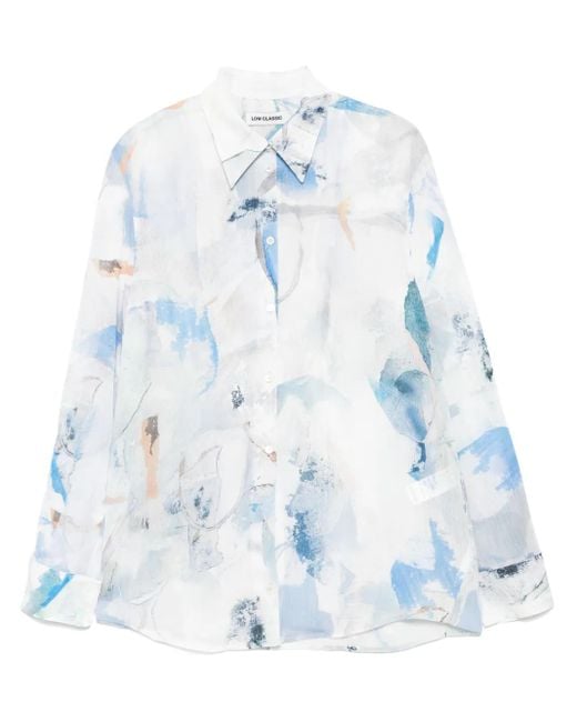 Low Classic Blouse Met Grafische Print in het Blue
