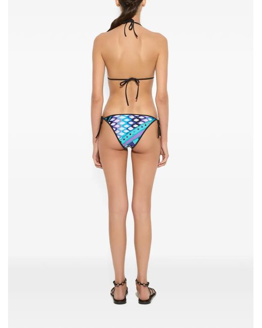Emilio Pucci Blue Vivara-Print Bikini Bottom