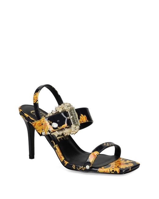 Versace Jeans Couture Metallic Buckle-Strap Sandals