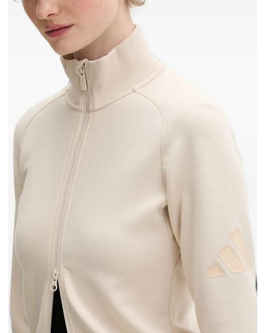 Adidas Natural Soft Luz Logo-Patch Zip-Up Sweatshirt