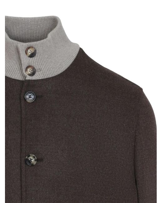 Brunello Cucinelli Gray Wool Bomber Jacket for men