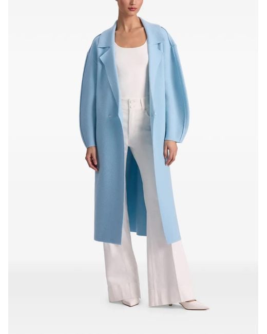 Alice + Olivia Blue Manteau Waverly Cocoon À Boutonnière Croisée