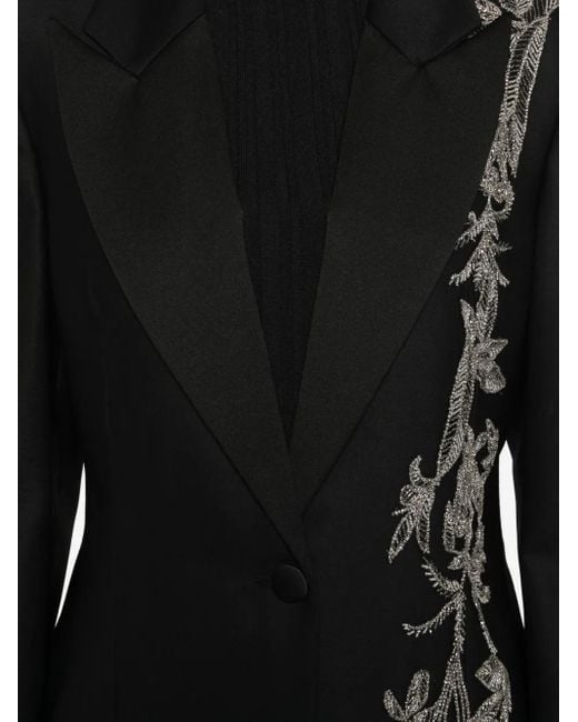 Blazer Boutonné À Ornements Costarellos en coloris Black