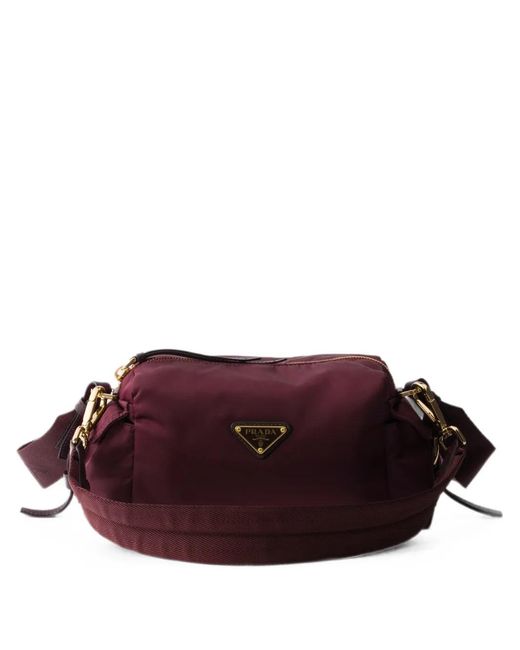 Prada Purple Explore Small Re-Nylon And Leather Shoulder Bag