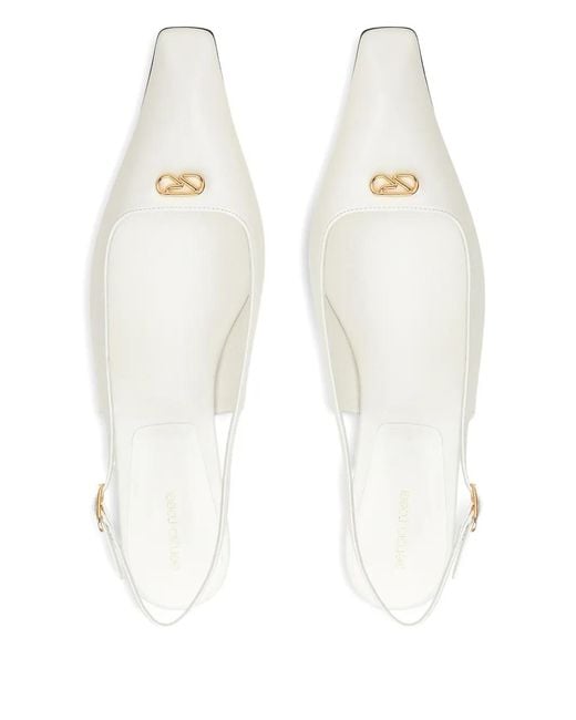 Sergio Rossi White Square-Toe Sandals