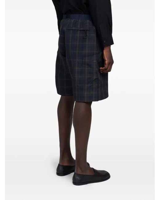 Comme des Garçons Black Check-Pattern Belted Shorts for men