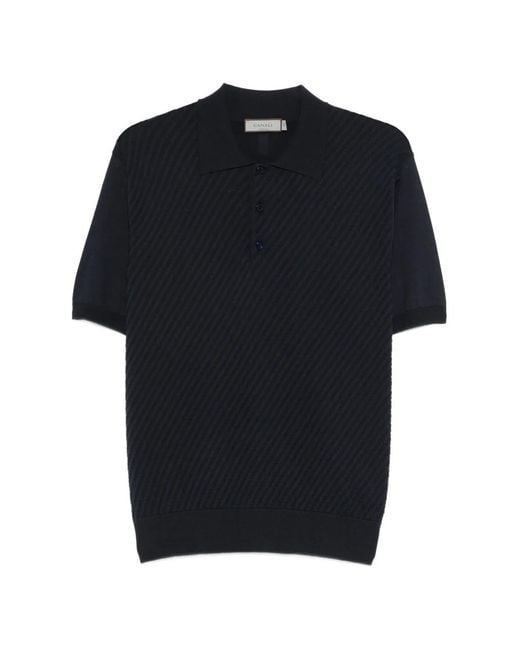 Canali Black T-Shirt Boutonné for men