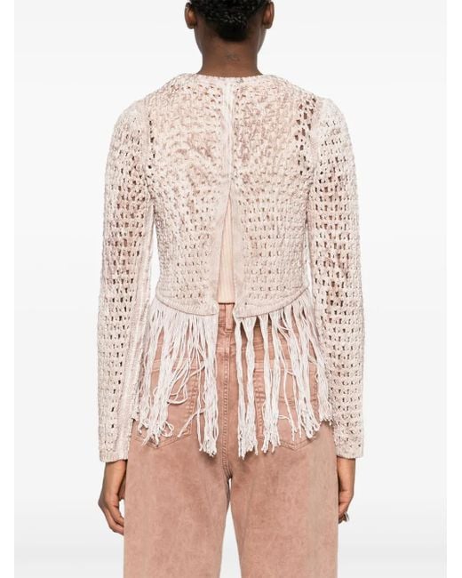 Pull En Maille Ajourée Blumarine en coloris Natural