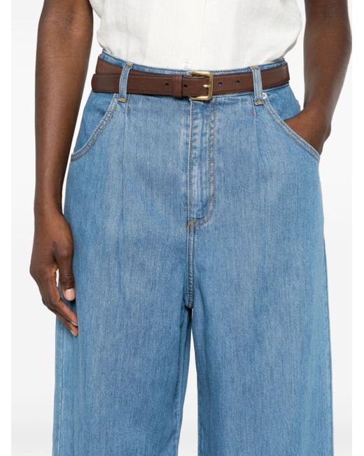 Officine Generale Blue Moana Low-rise Wide-leg Jeans