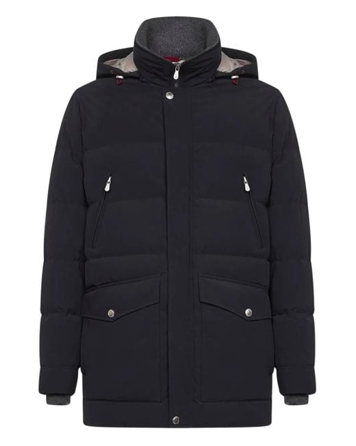 メンズ Brunello Cucinelli ハイネック キルティングジャケット Blue