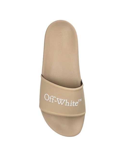 Off-White c/o Virgil Abloh White Embossed-Logo Slides