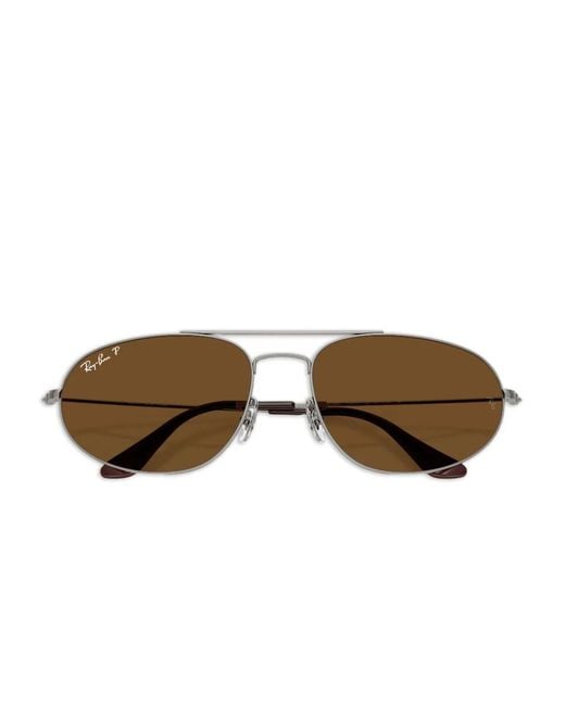 Ray-Ban Brown Oval-Frame Sunglasses