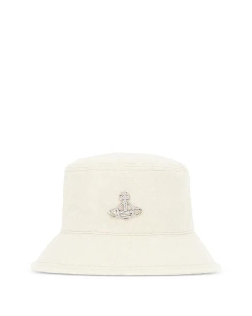 Vivienne Westwood White Orb-Plaque Bucket Hat