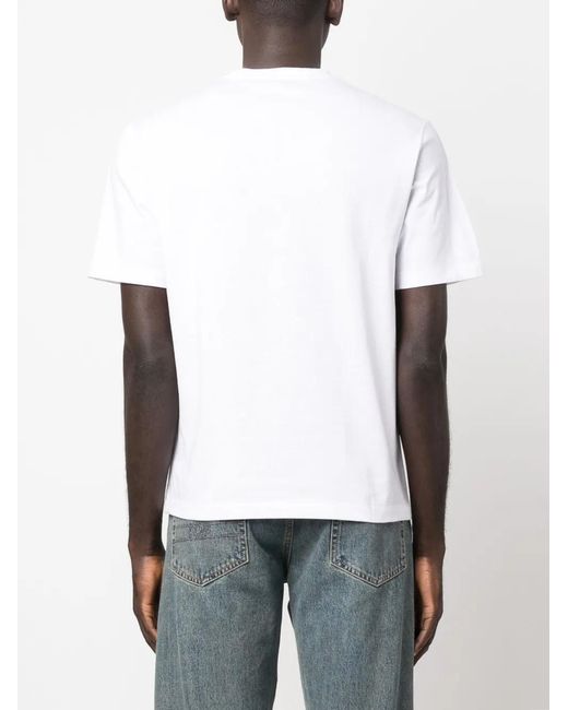 Palm Angels White Logo-Stripe Crew-Neck T-Shirt for men