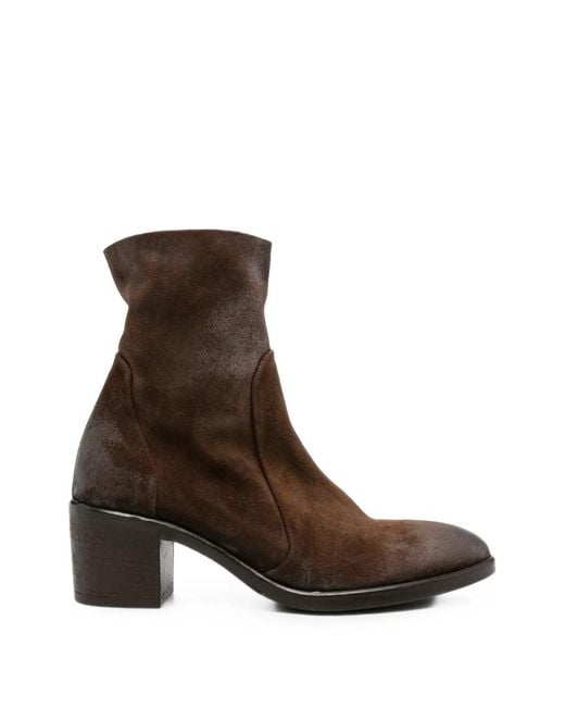 strategia shoes Brown Suede Block-Heel Boots