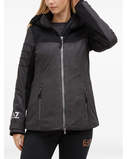 Chaqueta Con Capucha Y Logo EA7 de color Black