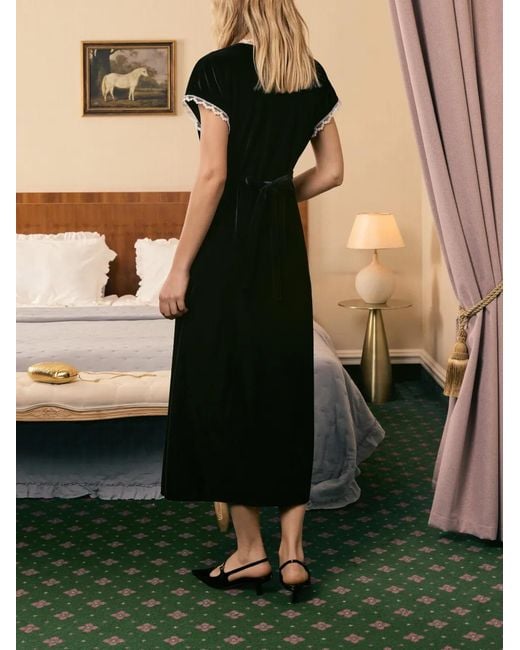 Sleeper Black The Genus Rose Midi Dress