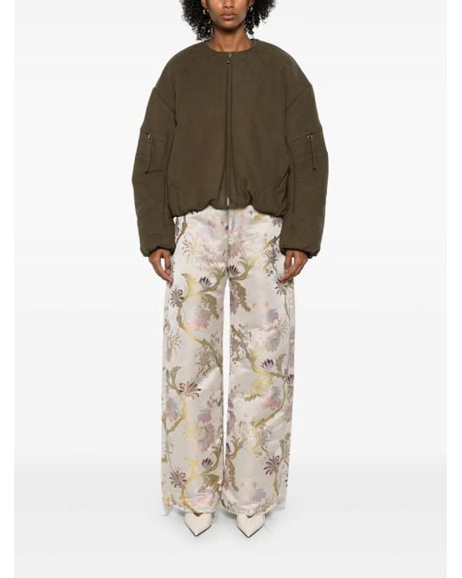 Helmut Lang Green Cocoon Bomber Jacket