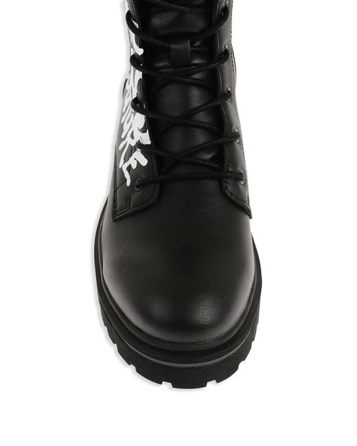 Versace Black Syrius Combat Boots for men