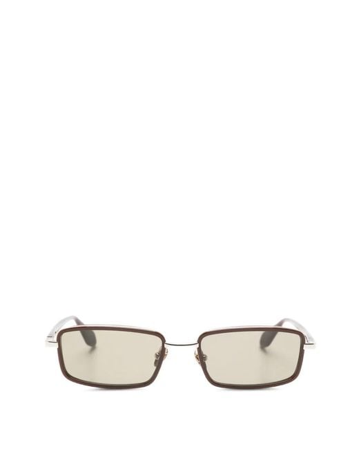 Gigi Studios White Mariel Rectangle-Frame Sunglasses