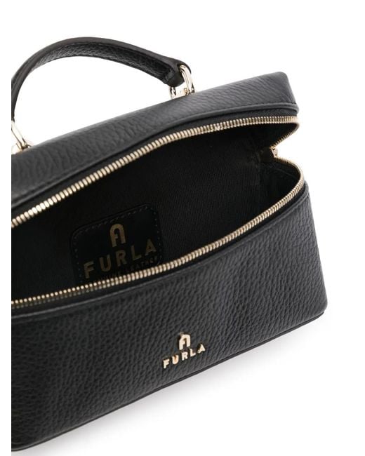 Furla Black Camelia Leather Mini Bag