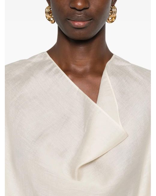 Totême  White Cowl Blouse