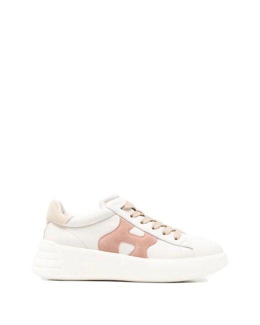 Hogan White Rebel Leather Sneakers
