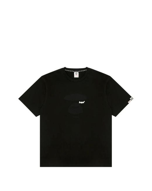 Aape By A Bathing Ape Black Logo T-Shirt for men