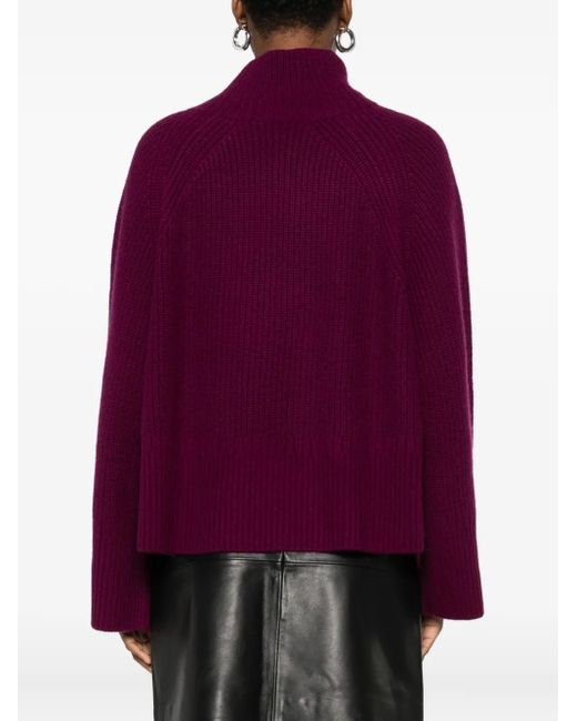 Eric Bompard Purple Long-Sleeves Buttoned Sweater