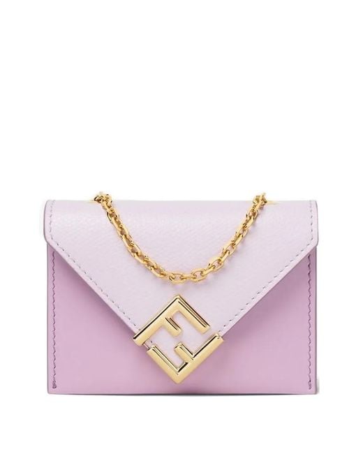 Fendi Pink Ff Diamonds Card Case