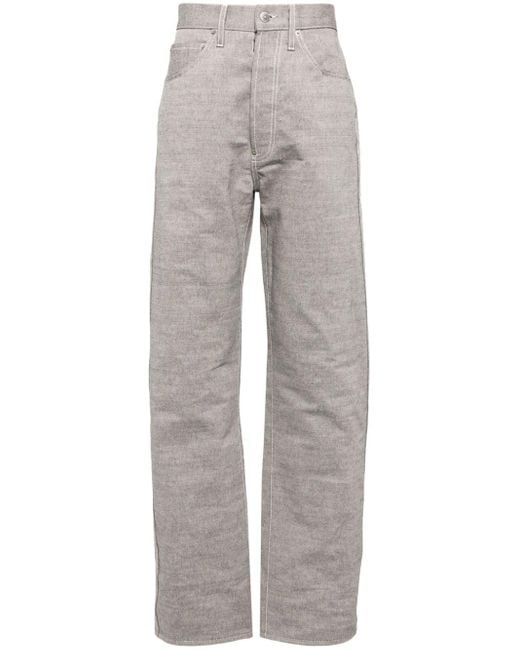 メンズ Maison Margiela Turn-up-hem Straight Jeans Gray
