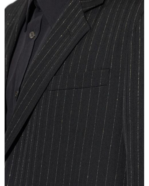 McQueen Black Pinstriped Blazer for men