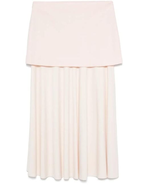 Jil Sander Natural Layered Maxi Skirt
