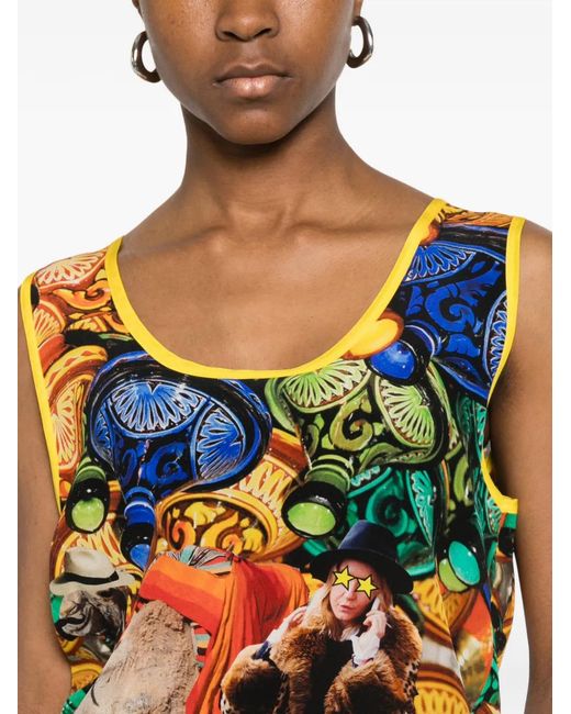 The Artistylist Orange Graphic-Print Tank Top