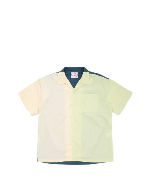 Son Of The Cheese White Colour-Block Short-Sleeve Shirt for men