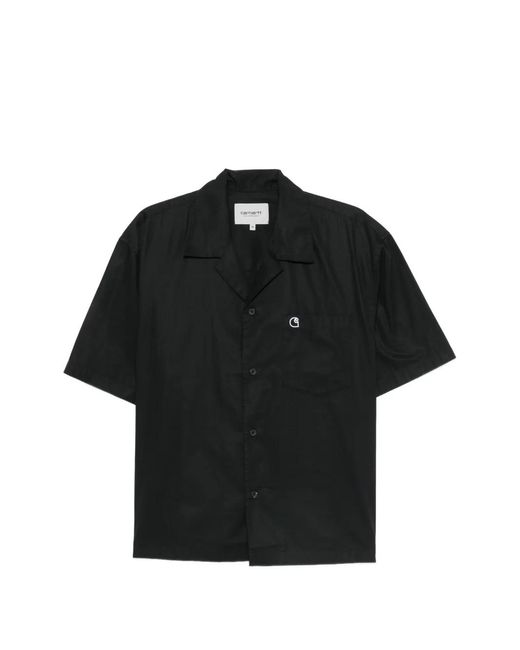 Carhartt Black Kendry Logo-Embroidered Short-Sleeve Cotton Shirt for men