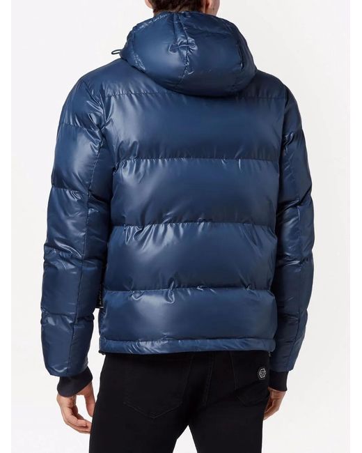 Philipp Plein Gewatteerd Jack in het Blue voor heren