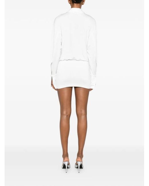 ANDAMANE White Lilia Long-Sleeve Mini Dress